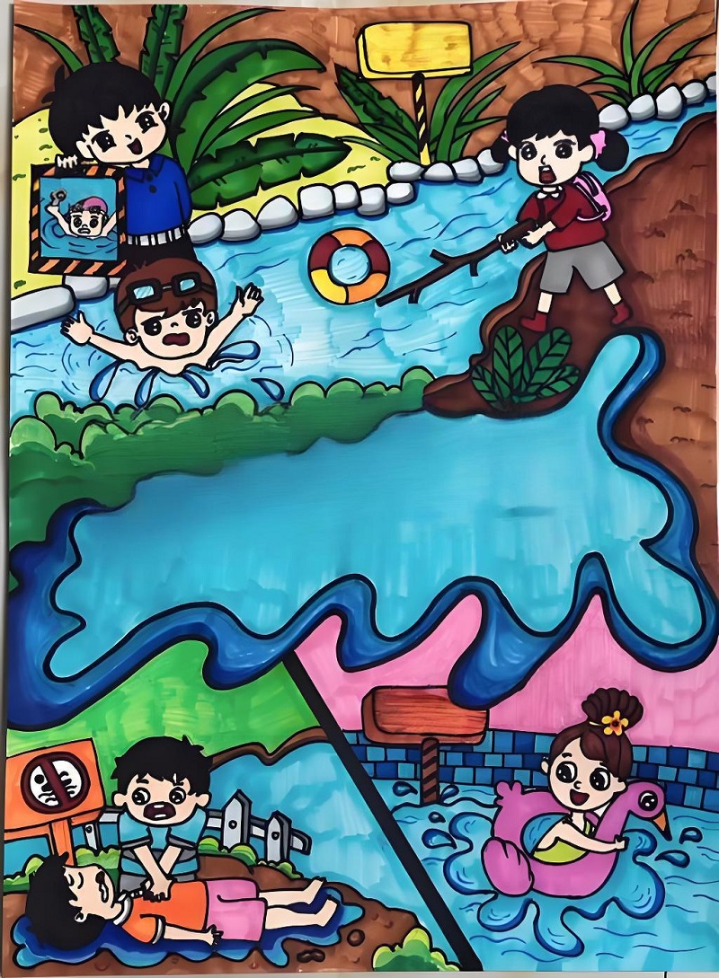 vẽ tranh phòng chống đuối nước 20