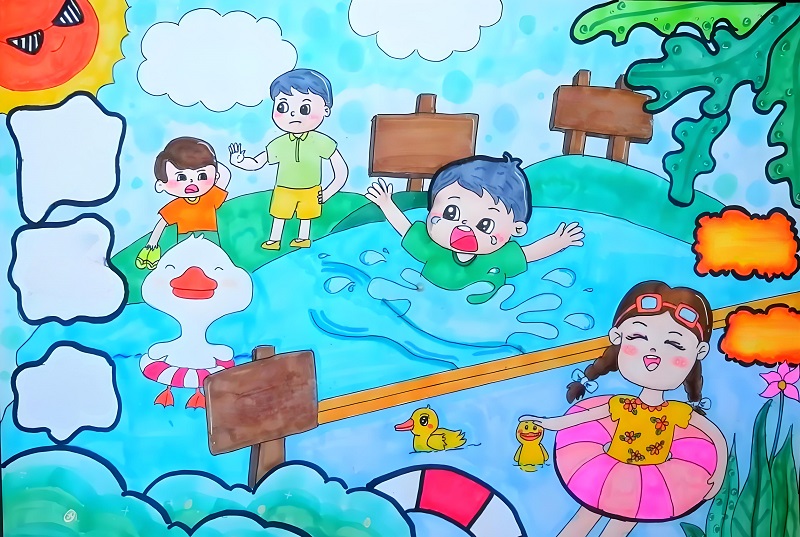 vẽ tranh phòng chống đuối nước 30