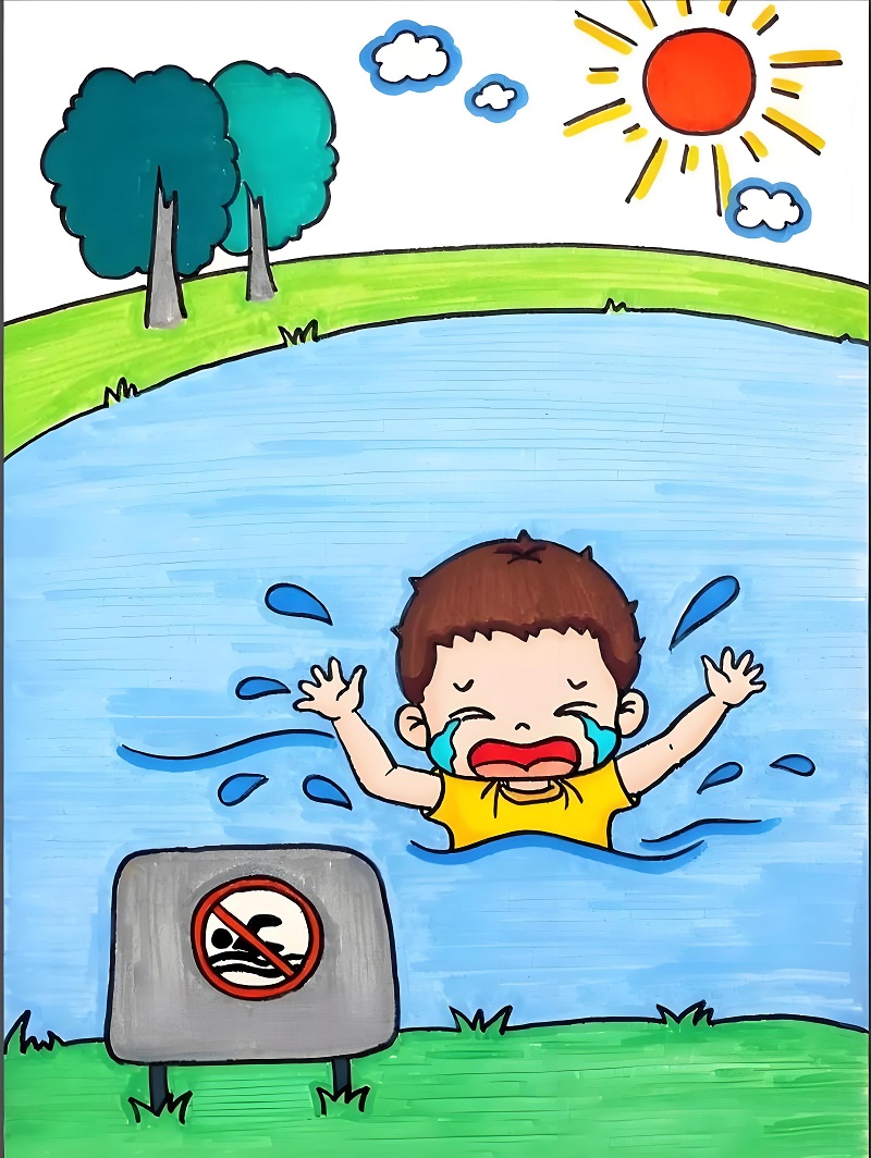 vẽ tranh phòng chống đuối nước 4