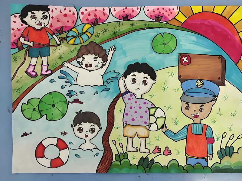 vẽ tranh phòng chống đuối nước 5