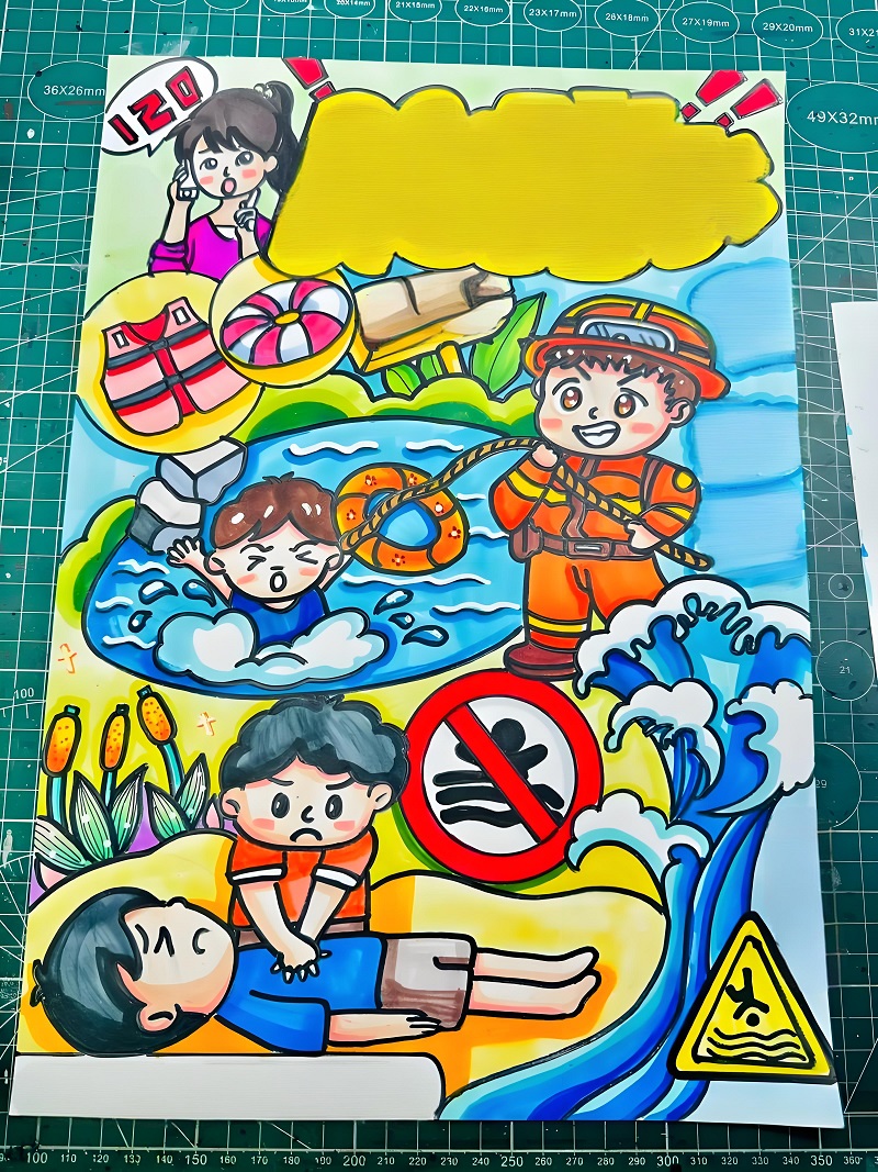 vẽ tranh phòng chống đuối nước 6