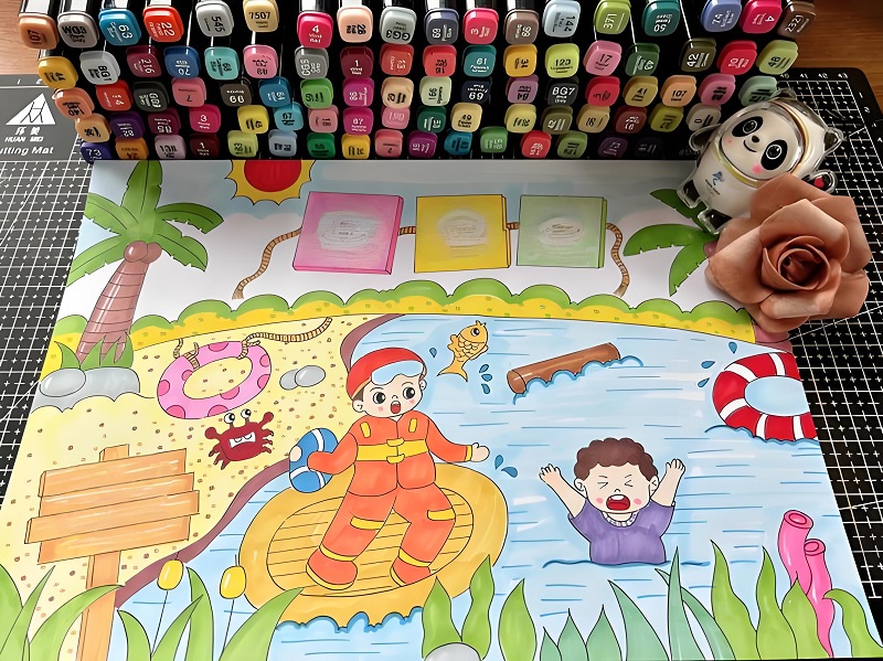 vẽ tranh phòng chống đuối nước 8