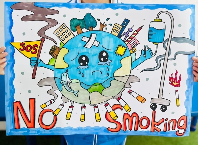 vẽ tranh phòng chống tác hại của thuốc lá 1