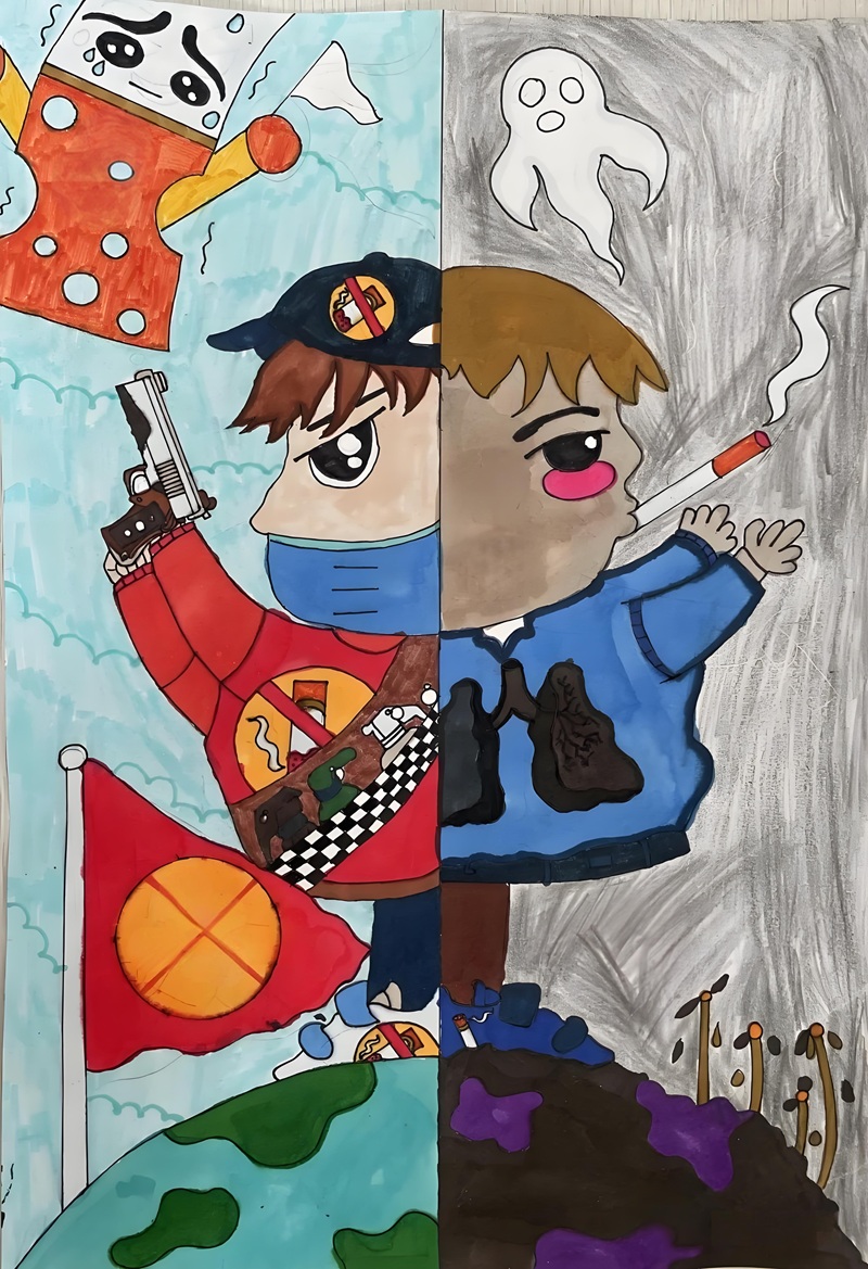 vẽ tranh phòn15g chống tác hại của thuốc lá 