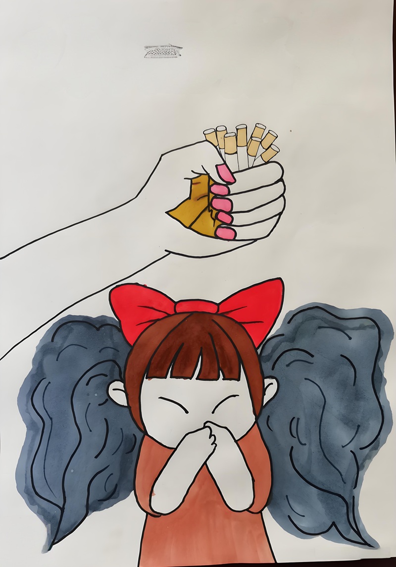 vẽ tranh phòng chống tác h16ại của thuốc lá 