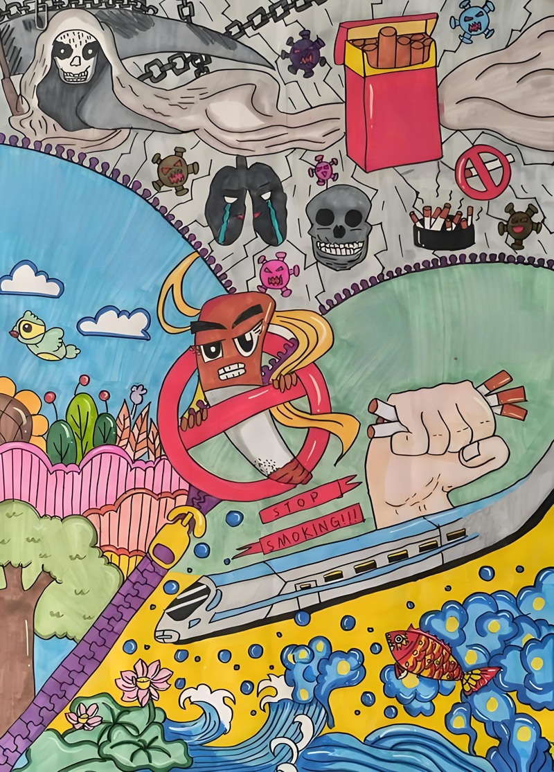 vẽ tranh phòng chống tác hại của thuốc lá 20