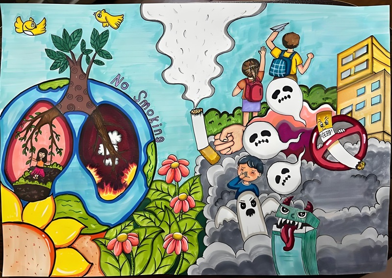 vẽ tranh phòng chống tác hại của thuốc lá 28