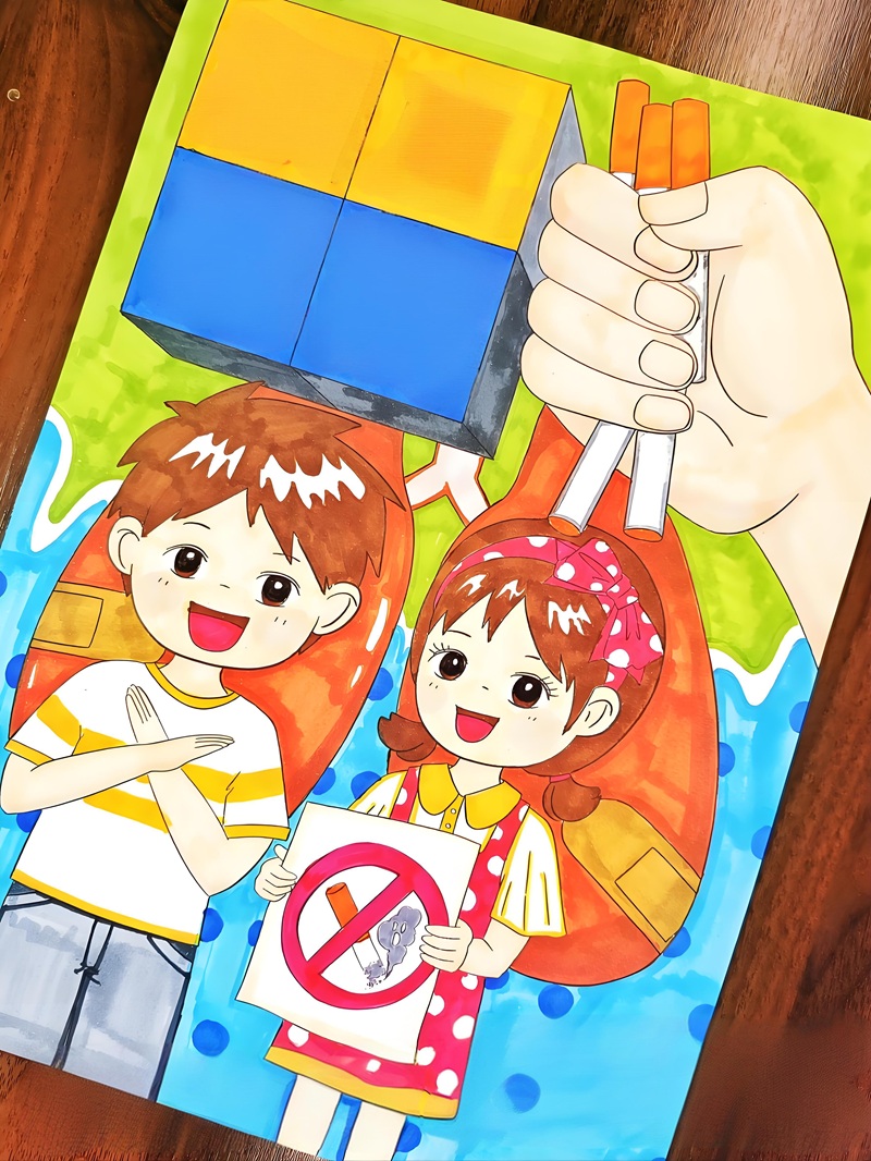 vẽ tranh phòng chống tác hại của thuốc lá 3