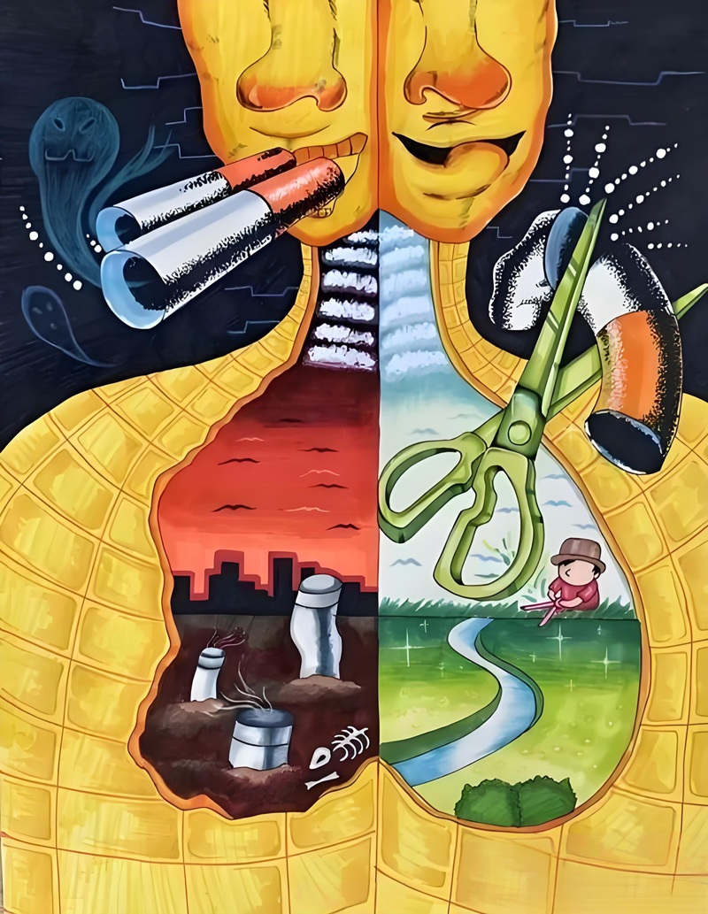 vẽ tranh phòng chống tác hại của thuốc lá 34