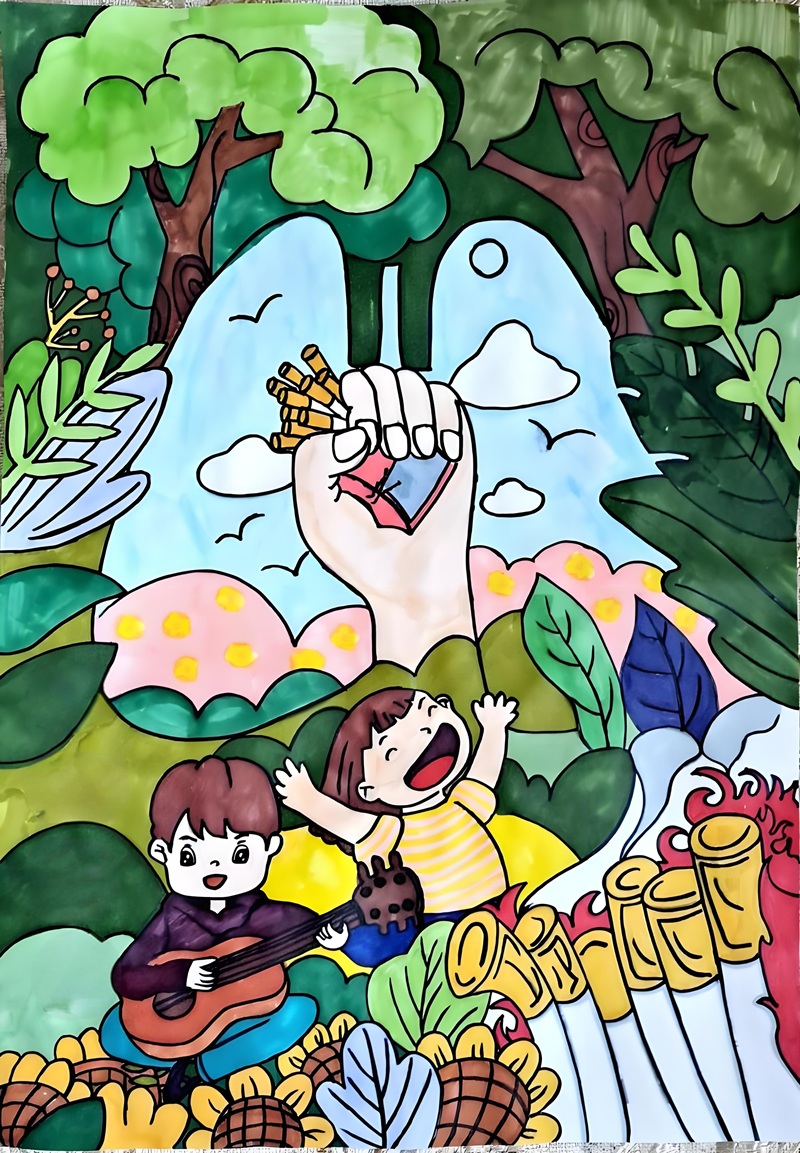 vẽ tranh phòng chống tác hại của thuốc lá 36