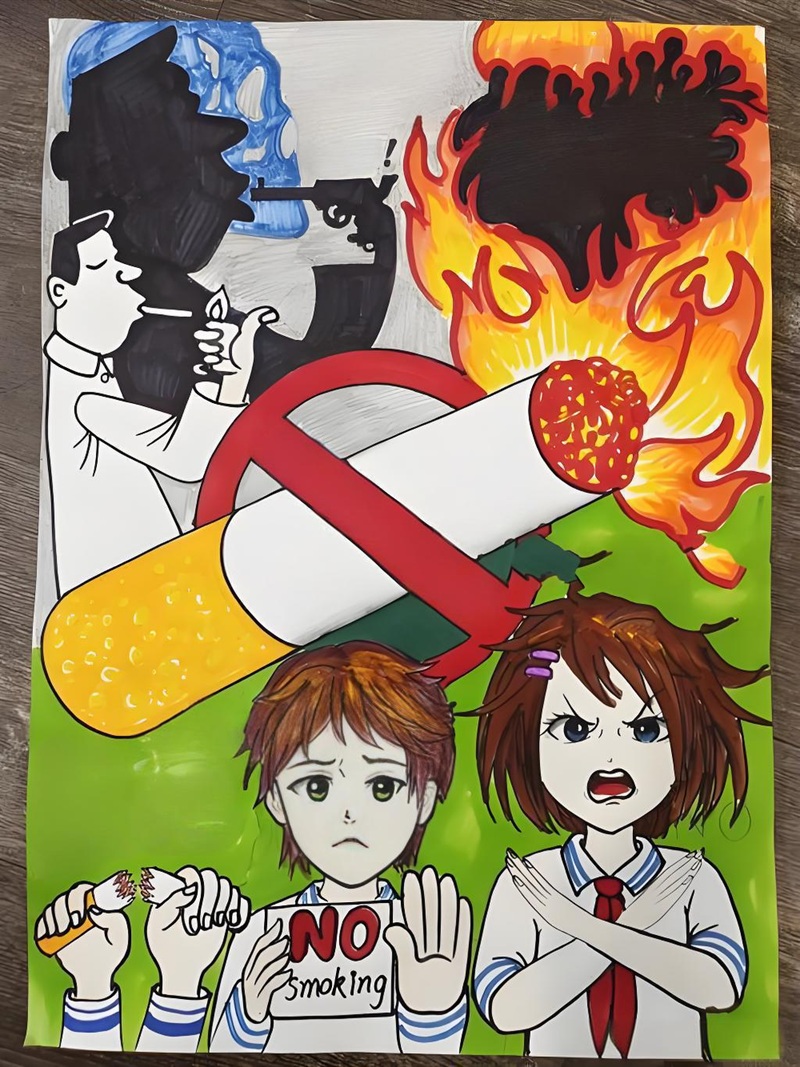 vẽ tranh phòng chống tác hại của thuốc lá 4