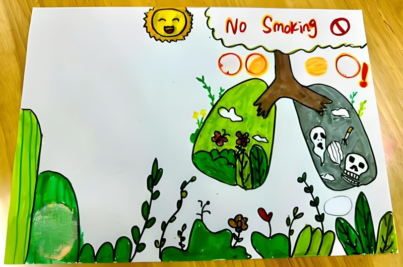 vẽ tranh phòng chống tác hại của thuốc lá 8