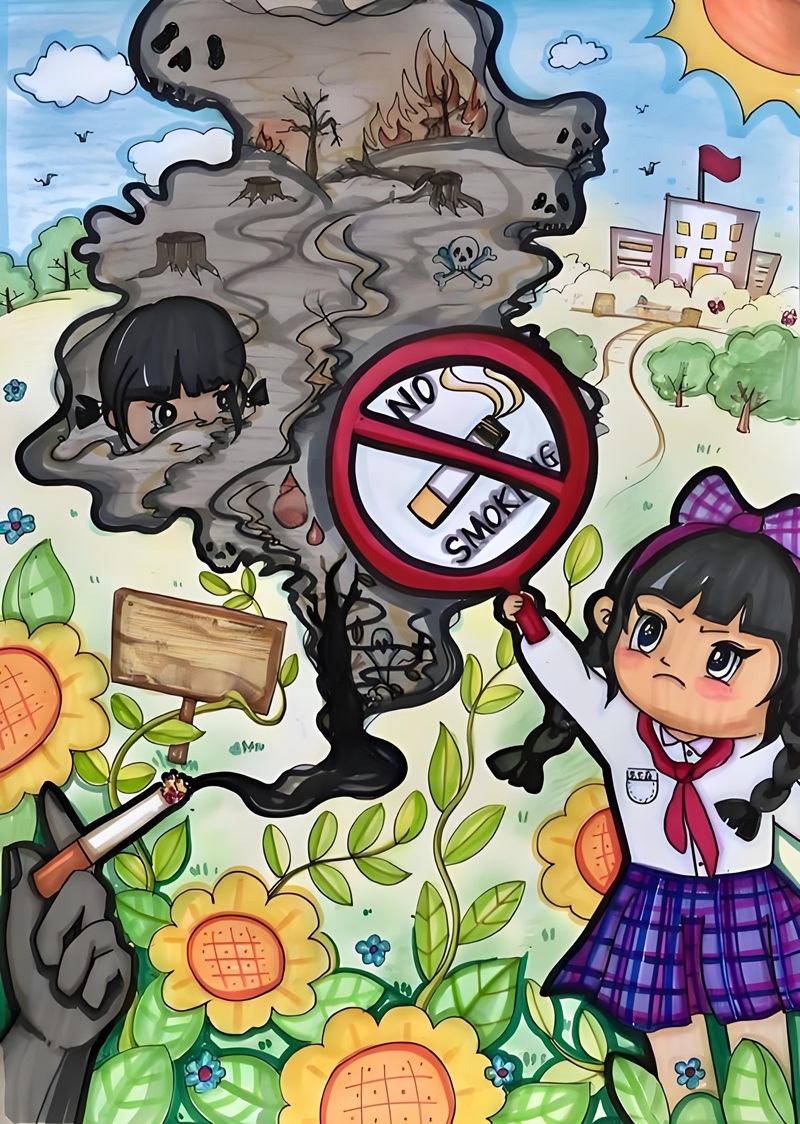 vẽ tranh phòng chống tác hại của thuốc lá 9