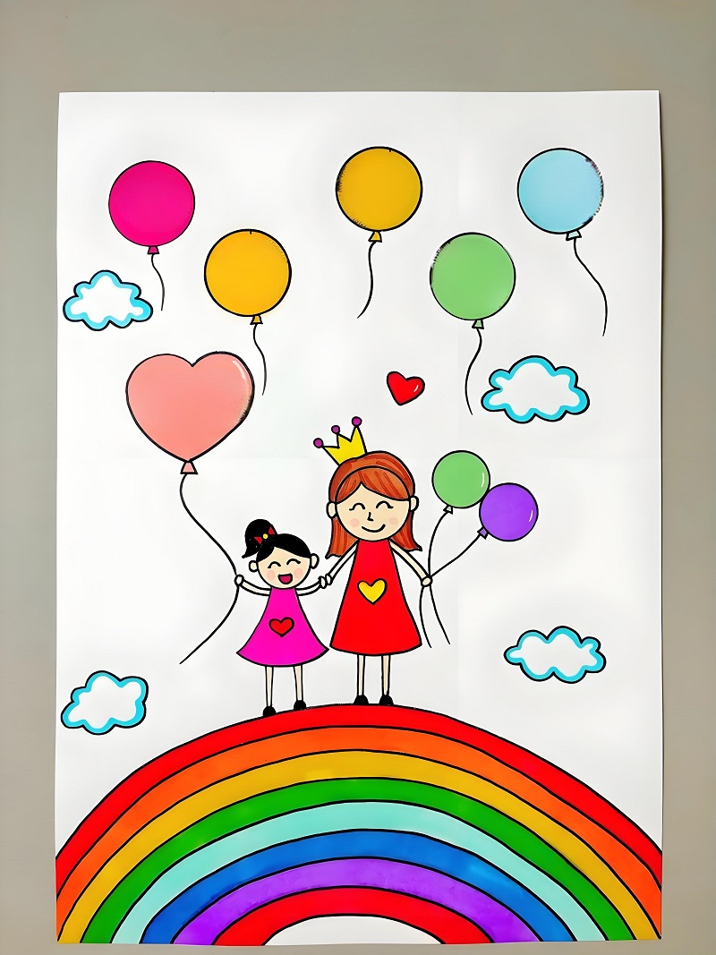 vẽ tranh tặng mẹ​