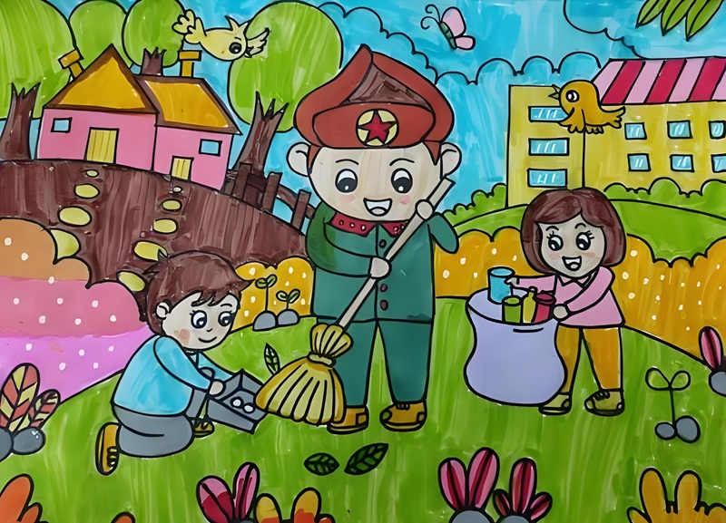 vẽ tranh thiếu nhi làm nghìn việc tốt 6