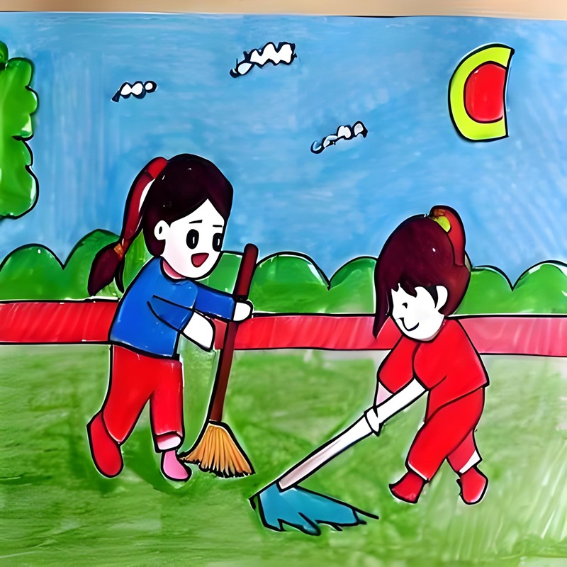 vẽ tranh thiếu nhi làm nghìn việc tốt 9