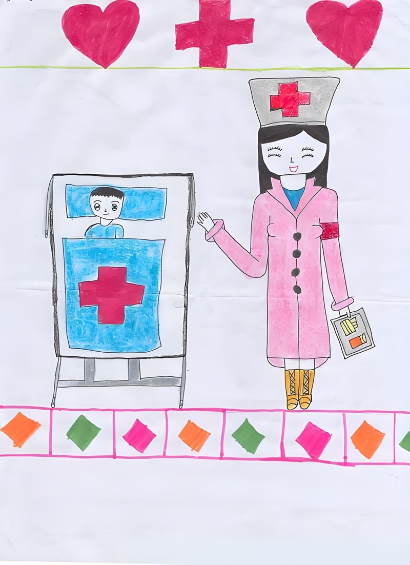 vẽ tranh ước mơ của em làm bác sĩ 10