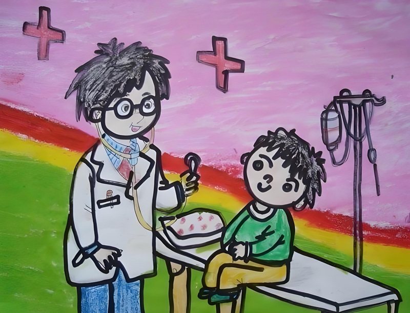 vẽ tranh ước mơ của em làm bác sĩ 16