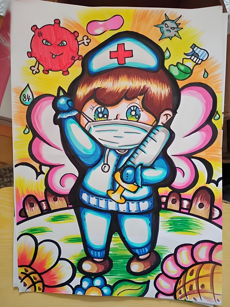 vẽ tranh ước mơ của em làm bác sĩ 17