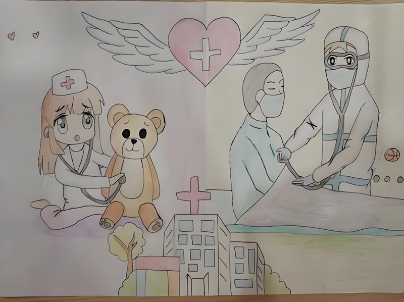 vẽ tranh ước mơ của em làm bác sĩ 22