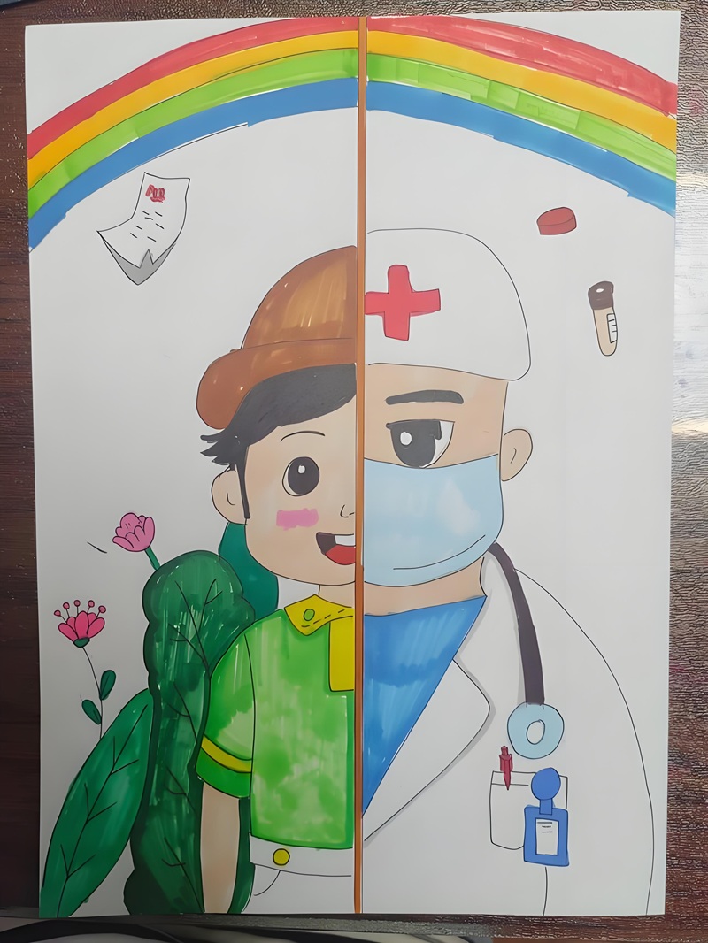 vẽ tranh ước mơ của em làm bác sĩ 5 