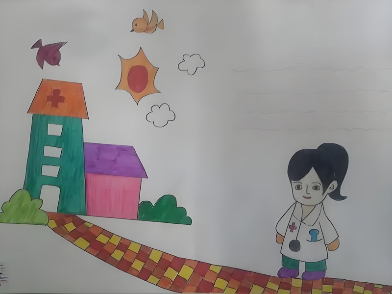 vẽ tranh ước mơ của em làm bác sĩ 7