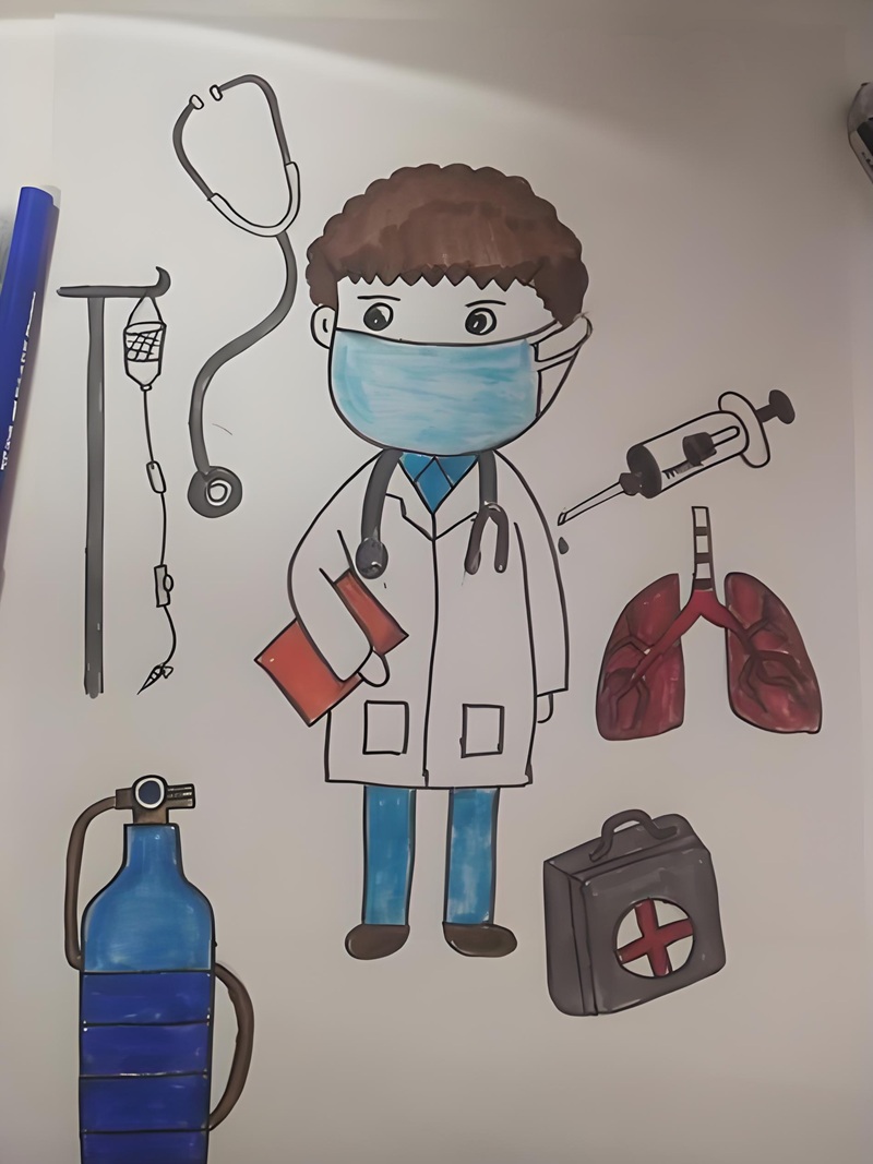 vẽ tranh ước mơ của em làm bác sĩ 8 