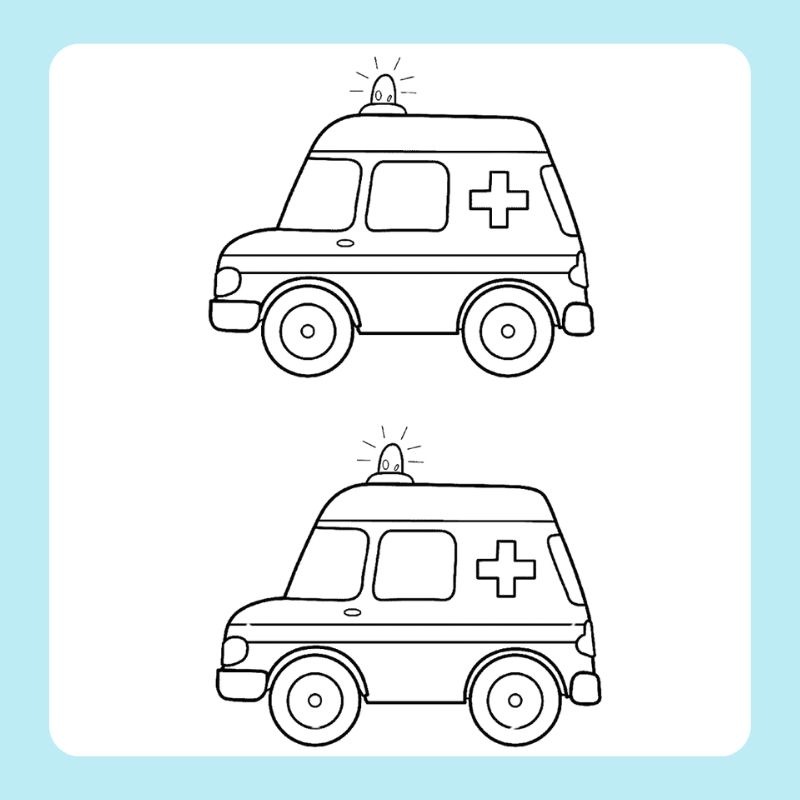 xe cứu thương tô màu