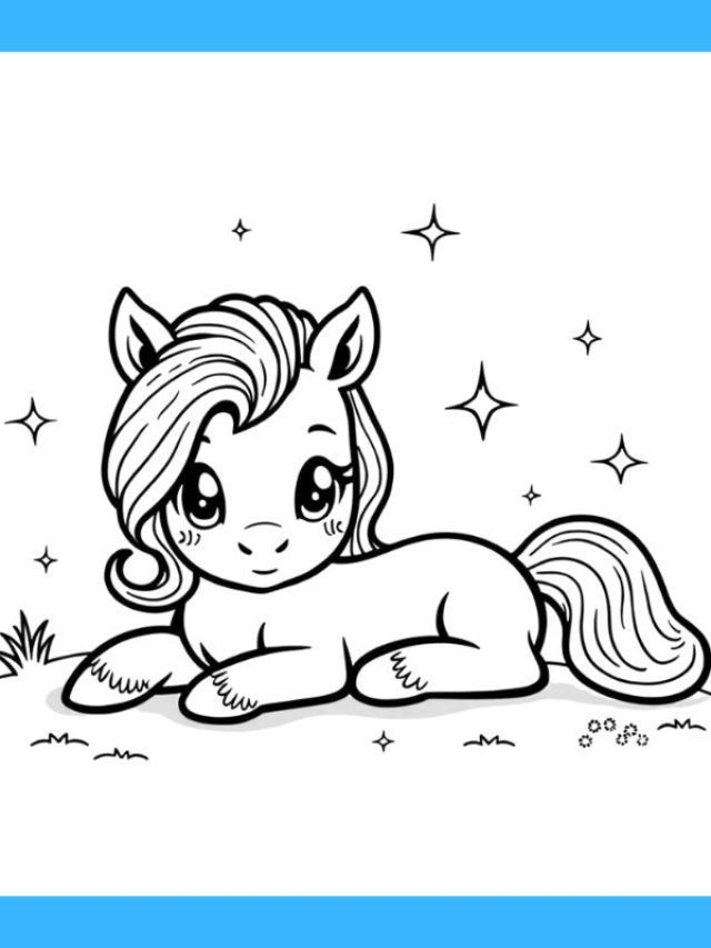 tranh tô màu ngựa pony (11)