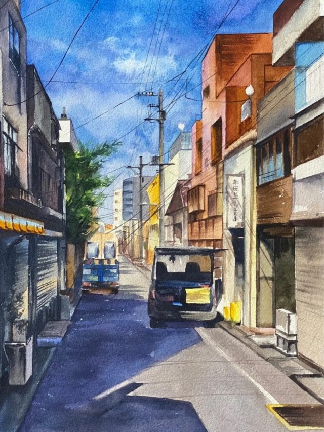 vẽ tranh phong cảnh bằng màu nước 26