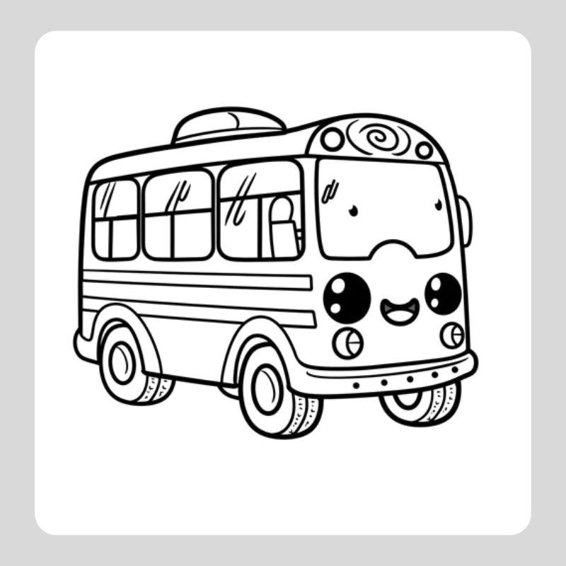 hình tô màu xe bus