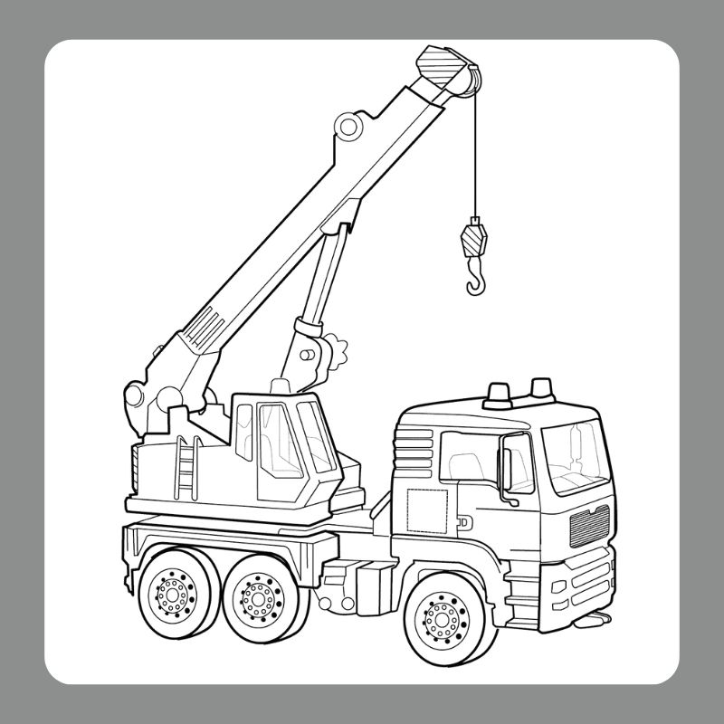 hình tô màu xe cần cẩu