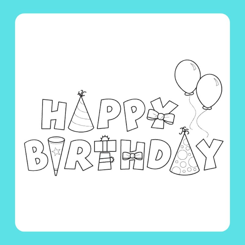 tô màu chữ happy birthday