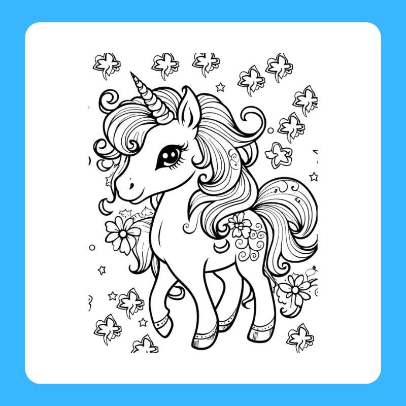 tranh tô màu cho bé ngựa pony