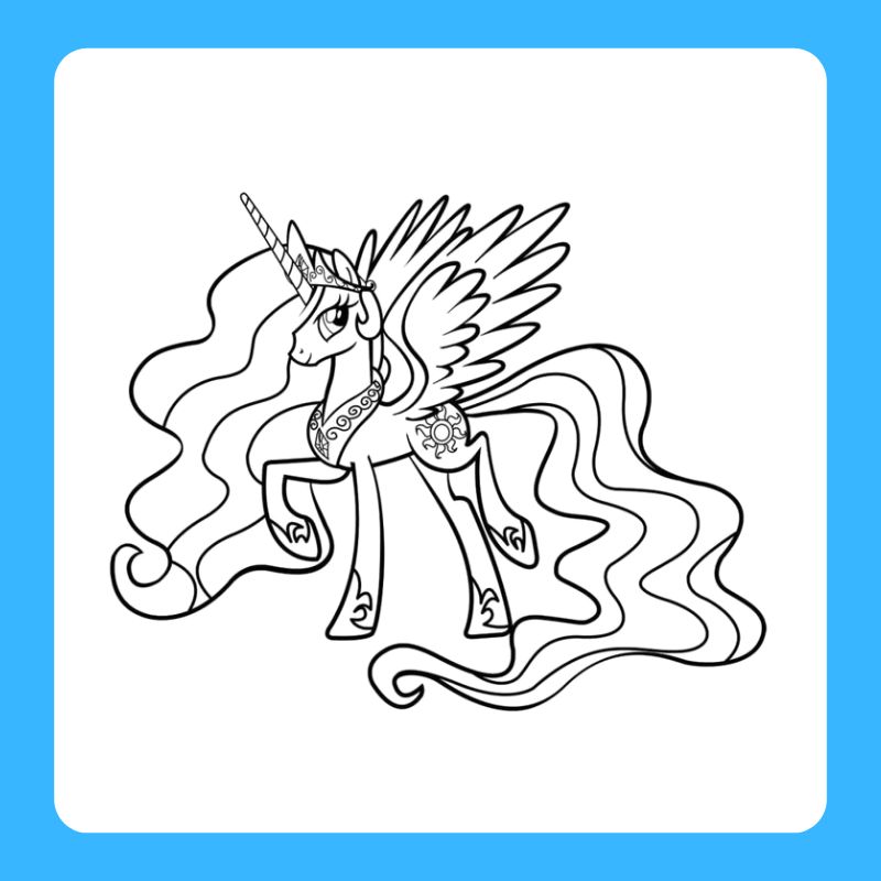 tranh tô màu chú ngựa pony