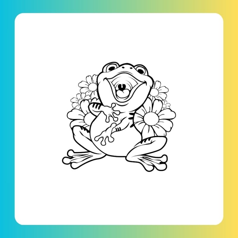 tranh tô màu con ếch ngộ nghĩnh