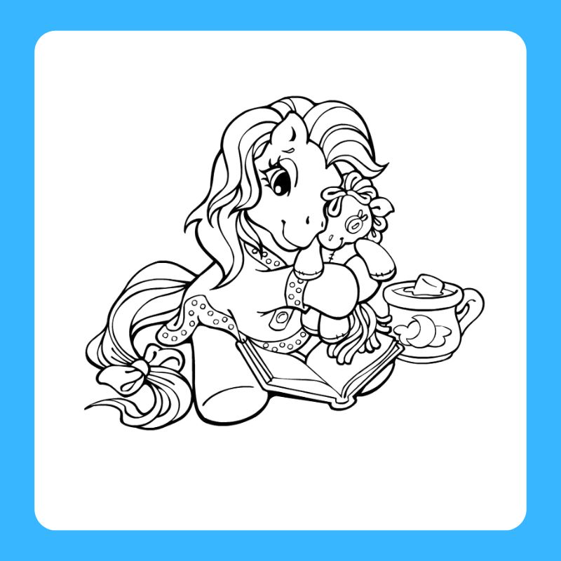 tranh tô màu con ngựa pony