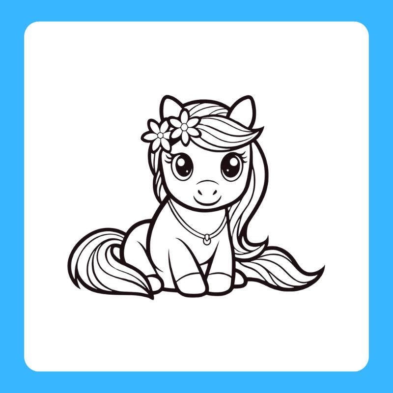 tranh tô màu ngựa pony (1)