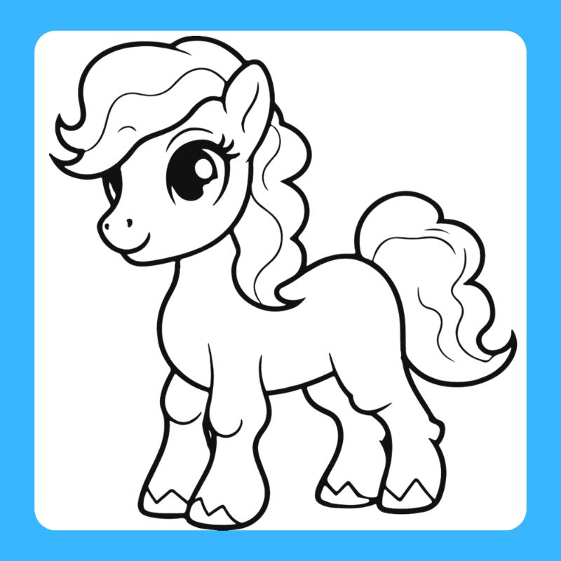 tranh tô màu ngựa pony (10)