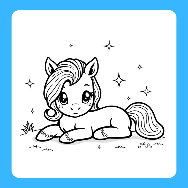 tranh tô màu ngựa pony (11)