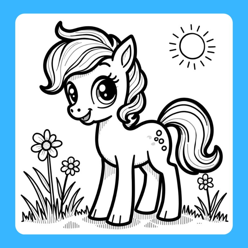 tranh tô màu ngựa pony (12)
