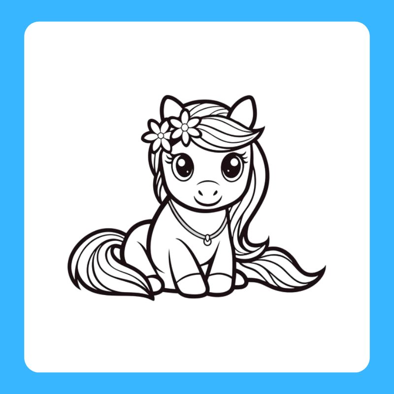 tranh tô màu ngựa pony (26)