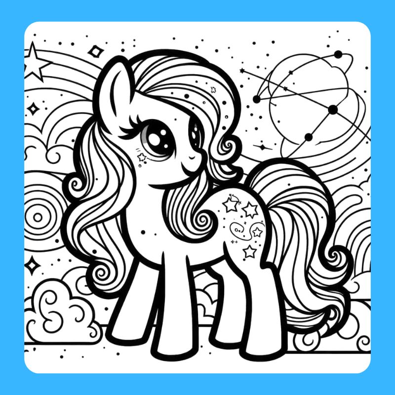 tranh tô màu ngựa pony (6)