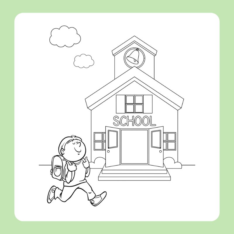 tranh tô màu trường tiểu học (1)