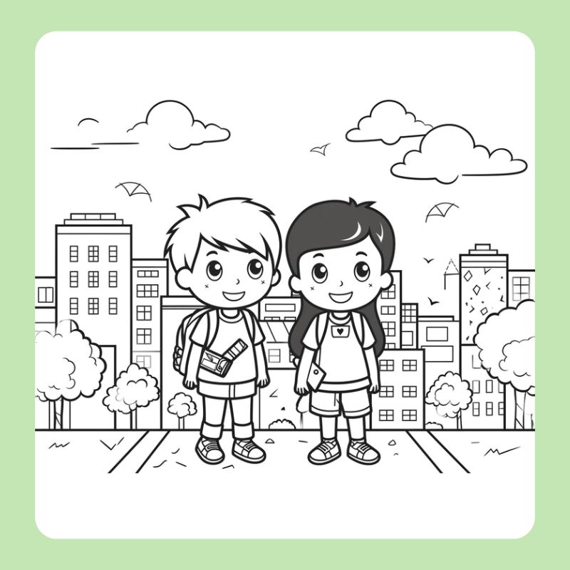 tranh tô màu trường tiểu học (10)