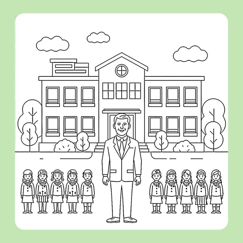 tranh tô màu trường tiểu học (14)