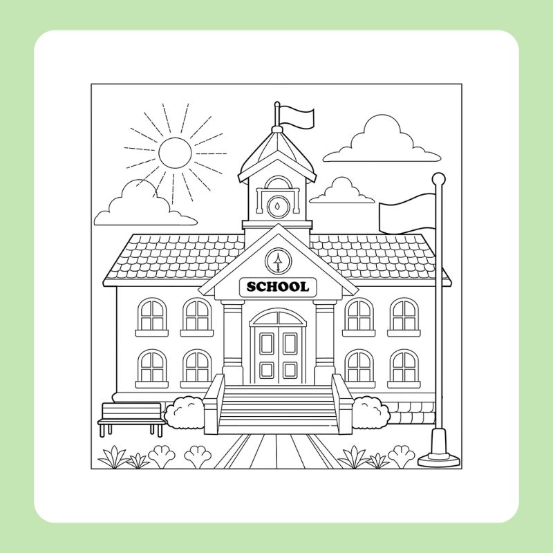 tranh tô màu trường tiểu học (16)