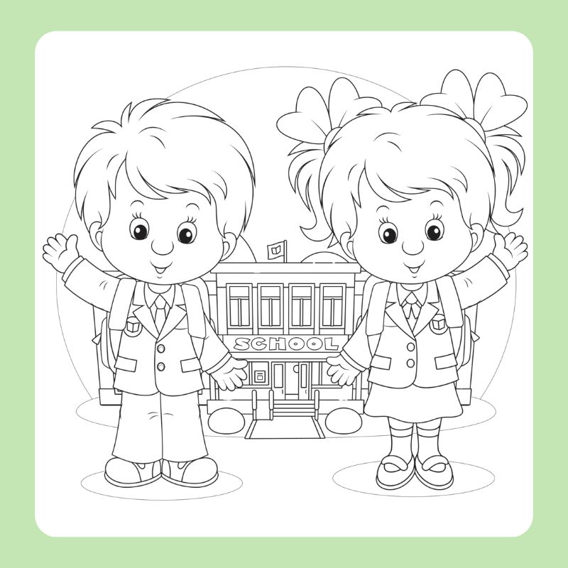 tranh tô màu trường tiểu học (5)