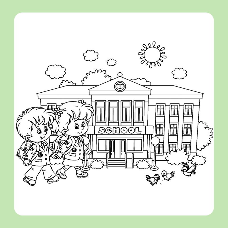 tranh tô màu trường tiểu học (6)