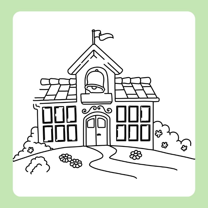 tranh tô màu trường tiểu học (8)